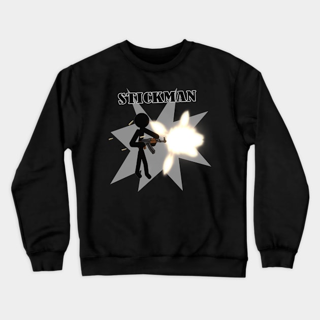 Stickman Gun Shooter Crewneck Sweatshirt by Stickman3D